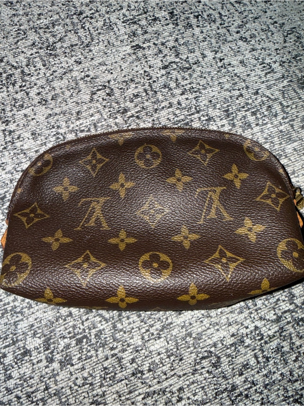 Louis Vuitton Monogram Coated Canvas Pouch in Brown and Gold